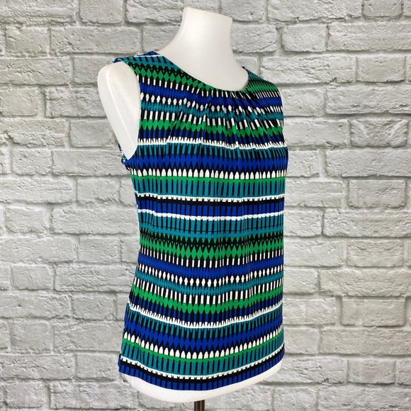 Calvin Klein Blue & Green Abstract Print Cami - Picture 3 of 5